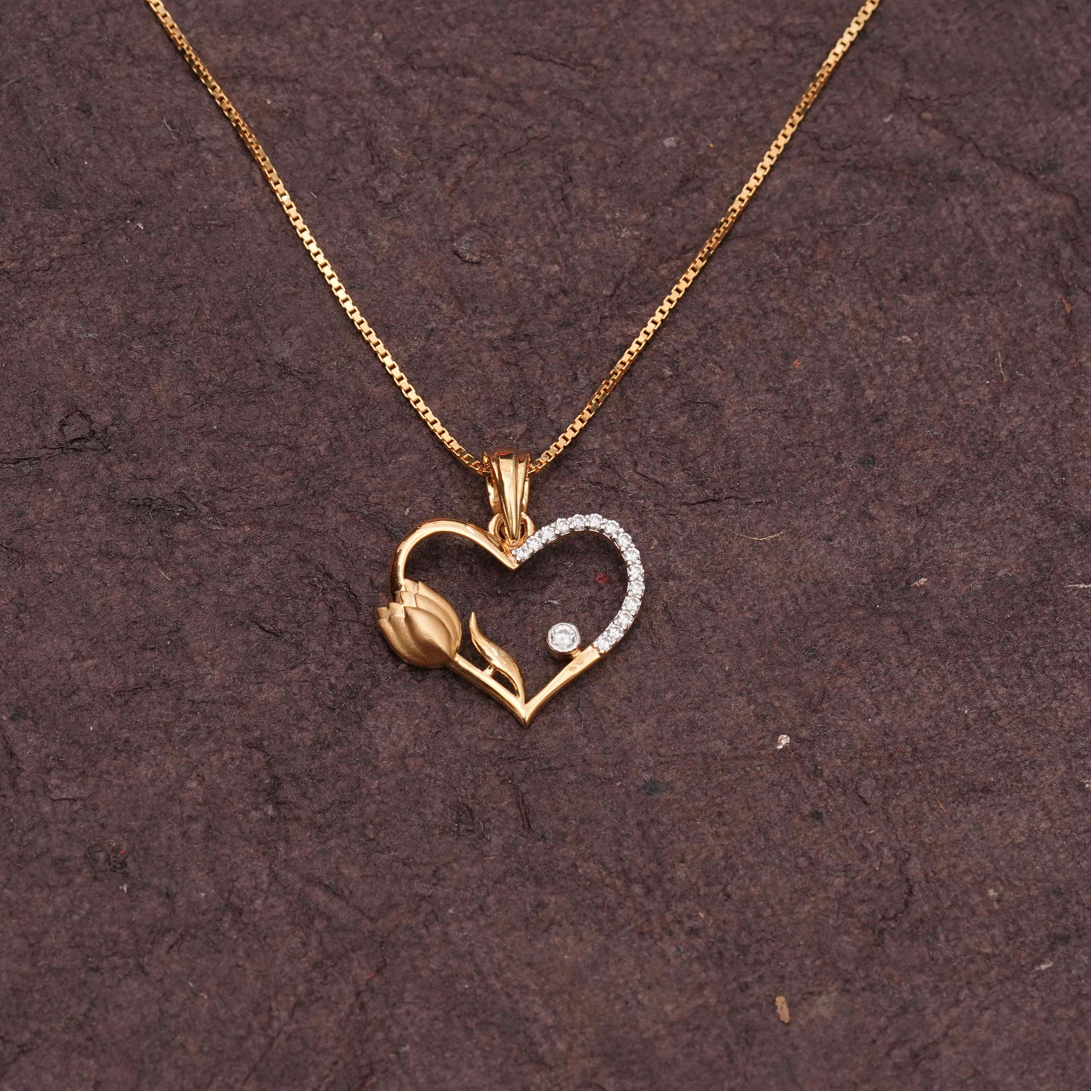 Ruby Heart Necklace Set